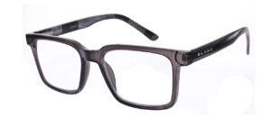 Marseille - Läsglasögon: Rektangulära glasögonbågar i genomskinlig grå plast, med 